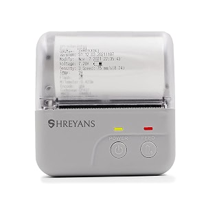 shreyans 80mm thermal receipt rechargable printer portable bluetooth  usb white