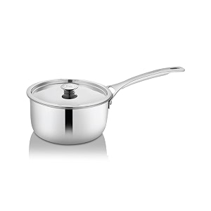 shri amp sam stainless steel platinum plain heavy weight sauce pan 18 cm