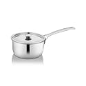 Shri &amp; Sam Stainless Steel Platinum Plain Heavy Weight Sauce Pan, 18 cm