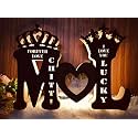 Wooden Table with LED Lamp for Anniversary Gift