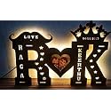 Wooden Table With LED Lamp | Customised Home Décor | Alphabet With Your Name | Personalised Couple Name Stand