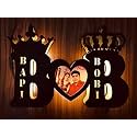 Wooden Table With LED Lamp | Customised Home Décor | Alphabet With Your Name | Personalised Couple Name Stand