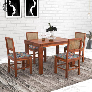 shri mintus art wooden 4 seater dining table set solid wood 4 seater dining set