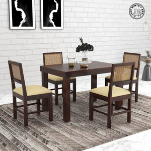 shri mintus art wooden 4 seater dining table set solid wood 4 seater dining set