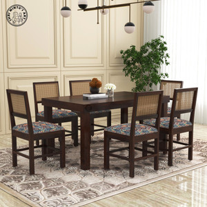 shri mintus art wooden 6 seater dining table set solid wood 6 seater dining set