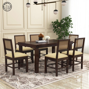 shri mintus art wooden 6 seater dining table set solid wood 6 seater dining set