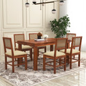 SHRI MINTU'S ART Wooden 6 Seater Dining Table Set Solid Wood 6 Seater Dining Set (Finish Color -F-Honey Finish(Plain), DIY(Do-It-Yourself))