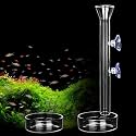 Shrimp Feeding Tube and Dish,2 Cup Clear Crystal Glass Fish Tank Shrimp Feeder Tube Tray