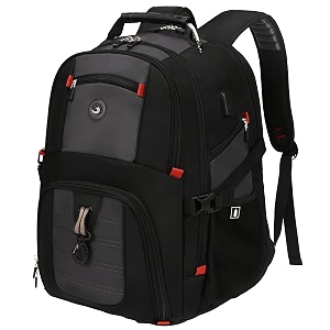 shrradoo extra large 50l travel laptop backpack with usb charging port fit 17 inch laptops for men women
