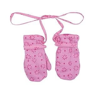 shu-shi baby toddler girl mittens soft warm fleece interior and string attached12 - 18 monthspinkhot pink