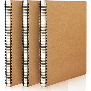 shuangyou a5 size hardcover spiral plain travel writing notebooks notepad sketchbook students college office business subject diary spiral book journal brown 3