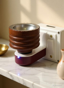 shuang you electric wooden kapoor dani standincense burner diffuser with direct plug in wooden incense holder
