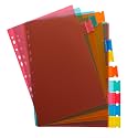 Shuban 10 Sheets A4 Size Binder Index Divider (10 Insertable tab Sheets) - Separators for Box Files, Lever Arch Files, Binders 11 Holes Punched - Multicolor Tabs for Office, School, Home