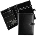 Shuban Black PU Leather Professional Multipurpose File Folder, Conference Folder Portfolio Organizer for Document Filing - Pen - Business Card Holder - Notepad