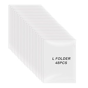 shuban l-type 140 micron - 48pcs plastic document folder clear document folder copy safe project pocket us letter a4 size in transparent color
