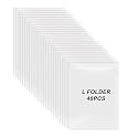 Shuban L-Type (140 Micron - 48pcs) Plastic Document Folder, Clear Document Folder Copy Safe Project Pocket US Letter/ A4 Size in Transparent Color