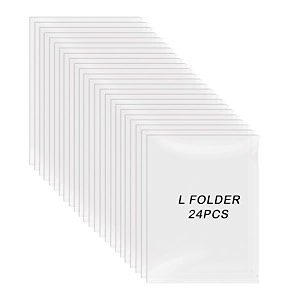 shuban l-type 140 micron - 24pcs plastic document folder clear document folder copy safe project pocket us letter a4 size in transparent color