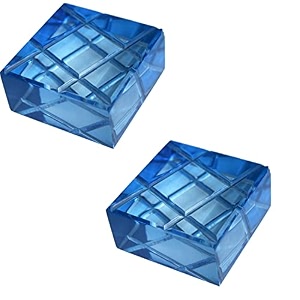 shuban stylish rainbow acrylic paper weight for office study table stylish gifting items 6x6x3 cm blue-2 pcs