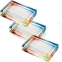 Shuban Stylish Rainbow Acrylic Paper Weight for Office Study Table Stylish Gifting Items (3x3x2 Cm) (Rectangle)