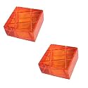 Shuban Stylish Rainbow Acrylic Paper Weight for Office Study Table Stylish Gifting Items (6x6x3 Cm) (Red-2 Pcs)