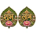 Shubh Labh Wall Sticker Set of 2 Acrylic Main Door Entrance Hanging 4 Inch