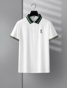 SHUBHAM CREATION Solid Men Polo Neck White