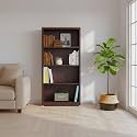 Shubham Furniture 4-Tier Metal Bookcase Rack for Home &amp; Office | Open Bookshelf Storage Organizer for Living Room, Study, Bedroom | Modern Powder-Coated Display Shelf for Décor &amp; Essentials – Brown