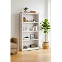 Shubham Furniture 4-Tier Open Metal Bookshelf | Modern Powder-Coated Ivory Finish Storage Rack for Home &amp; Office | Stylish Multipurpose Bookcase for Living Room, Study, Bedroom &amp; Decorative Display