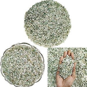 shubhanjali healing crystal green aventurine chips stone for vastu 750 gm irregular shapped rough raw green aventurine chips stones pebble gemstone for jewellery making