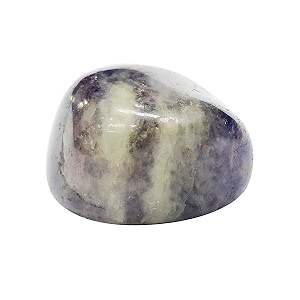 shubhanjali reiki healing iolite crystal single tumble stone raw iolite tumble gemstone pebble for aquarium home decorative garden table vastu correction 1 pc blue