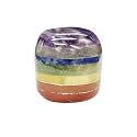 Shubhanjali Reiki Healing Seven Chakra Crystal Single Tumble Stone Raw 7 Chakra Tumble Gemstone Pebble for Aquarium Home Decorative Garden Table Vastu Correction1 Pc Multicolor