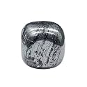 Shubhanjali Reiki Healing Hematite Crystal Single Tumble Stone Raw Hematite Tumble Gemstone Pebble for Aquarium Home Decorative Garden Table Vastu Correction 1 Pc Silver
