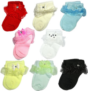 shubhcollection baby girls self design embellished ankle length