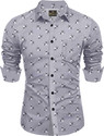 SHUBHFLAX Men Printed Casual Grey Shirt