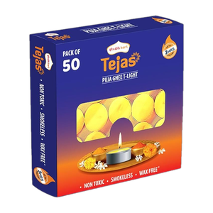 shubhkart tejas ghee t-light candlenon toxic  wax freelong lastingupto 3 hrs burn time candle