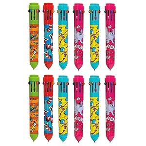 birthday party return gift set in bulk  10 in 1 pen retractable pensschool suppliesoffice stationary for kids boys amp girls pack of 12 multicolor