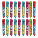 Kids Birthday Party Return Gift Item In Bulk | MultiPrint 10 In 1 Retractable Ball Pen, Beautifull Designed Ball Pen For School Kids/Students (Pack of 18, Multicolor)