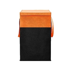 laundry bagcloth storage baglaundry basket with lid - big size foldable with zip - pack of 1 orangeblack
