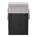Laundry Bag | Cloth Storage bag | Laundry Basket With Lid For Clothes | Laundry Basket With Lid Big Size, Foldable | Cloth Storage | Cloth Bag (Pack of 1, Black &amp; Grey)