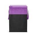 Laundry Bag|Cloth Storage Bag|Laundry Basket With Lid, Big Size, Foldable With Zip (Pack Of 1, Purple/Black)