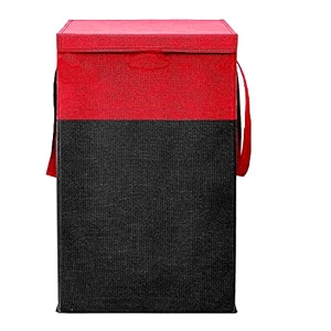 laundry bag amp organizer  foldable laundry basket with lid amp zip  cloth storage bag pack of 1 red amp black