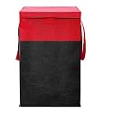 Laundry Bag & Organizer | Foldable Laundry Basket With Lid & Zip | Cloth Storage Bag (Pack Of 1, Red & Black)