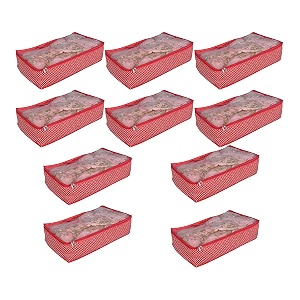lehenga cover bag - big size zip closure wedding travel storage pack of 10 red