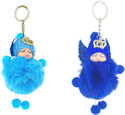 ShubhKraft Sleeping Doll Fur Key Chain For Kids Girl - Return Gift (Pack of 2) Key Chain