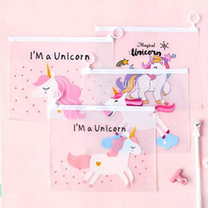 shubhkraft transparent stationary pouch unicorn art plastic pencil bo ideal for birthday return gits for kids pack of 10 unicorn art plastic pencil boxes set of 10 multicolor