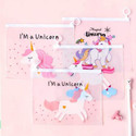 ShubhKraft Transparent Stationary Pouch Unicorn Art Plastic Pencil Bo Ideal for birthday return gits for kids Pack of 4 Unicorn Art Plastic Pencil Boxes