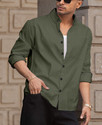 Shubhlakshmi Men Self Design Casual Green Shirt