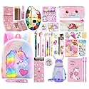 36pcs Unicorn All School Stationery for Girls Art & Craft Stationery with Zipper Fur Shoulder Bag Pen PenciUnicorl Eraser Diary Party Favor Return Birthday Gift for Sister Daughter Friend