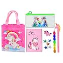 Unicorn Theme Return Gift Bag For Girls, Party Favor Girls, Unicorn Diary, Bag, Pen, Pencil, Pouch Gift Set Christmas Gift Gift For Kids For All Events (Style 1, Cyndrella) - Polyester, Pink
