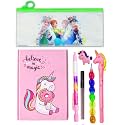 Unicorn Theme Gift Set for Girls - Diary, Bag, Pen, Pencil, Pouch - Party Favor and (Style 2, Frozen)